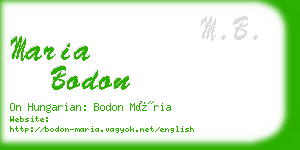 maria bodon business card